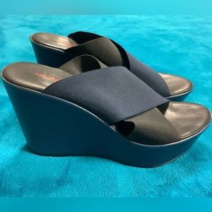 NR Rapisardi Color Block Leather Platform Sandals